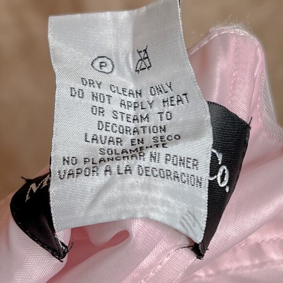 Morgan and Co. Vintage Y2K Strapless Ombre Maxi Dress Floral Embroidered Pink - Picture 9 of 12